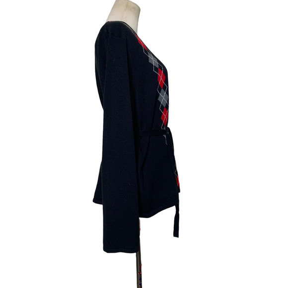 Sag Harbor black buttoned belted cardigan with attached top size XL - Picture 7 of 7